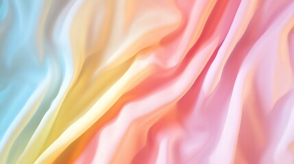 Obraz premium Flowing pastel fabric, waves of vibrant colors, dreamy and soft look