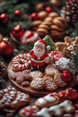 Santa Claus Figurine with Cookies