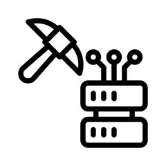 data mining line icon
