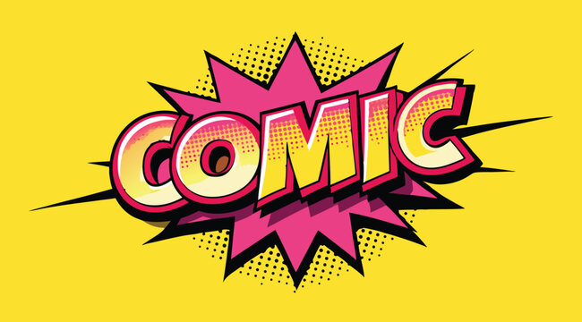 Text effect style comic yellow template