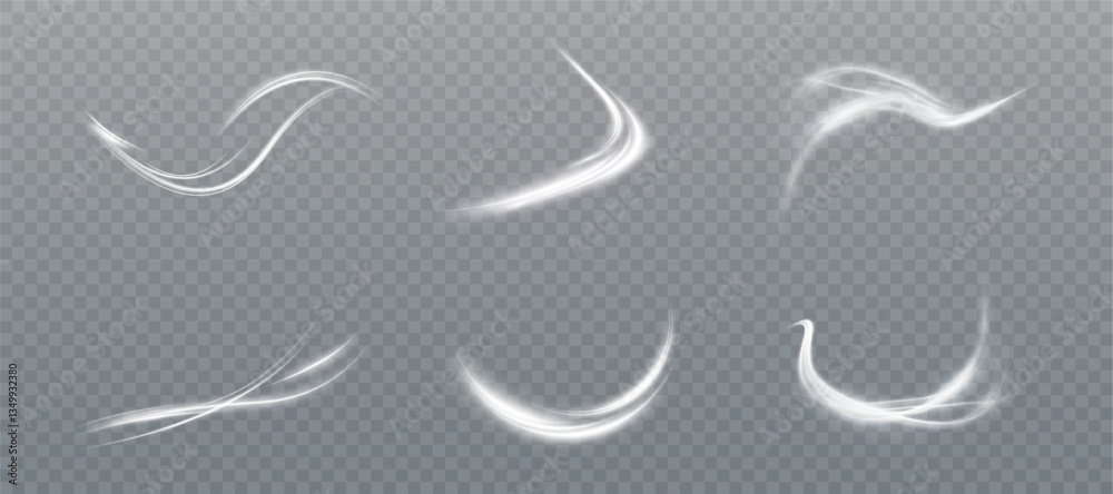 Poster swirl of bright white light. abstract curved light effect of bright lines. vector illustration