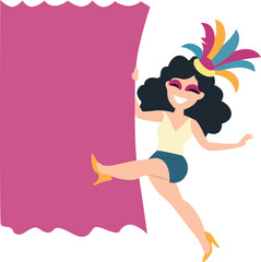 Carnival Dancer Holding Pink