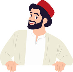 Happy Man Red Hat White