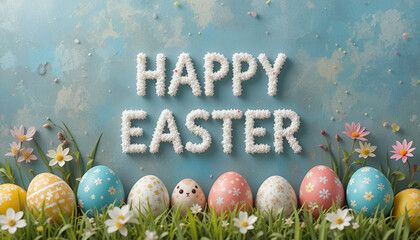 Happy easter 2025 wish with minimalistic background, happy easter image