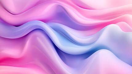 Obraz premium Ethereal Waves of Color: Soft, flowing, abstract shapes swirl in shades of pink, purple, and blue. The image evokes a sense of serenity, fluidity, and artistic expression.