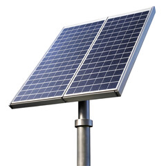 Solar panel on a pole isolated on transparent background  
