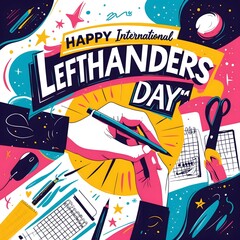 Fototapeta premium postcard for lefthanders day