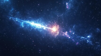 Cosmic Energy Burst: A vibrant and intense depiction of an energetic explosion in the vastness of space, showcasing the awe-inspiring power and beauty of the cosmos.