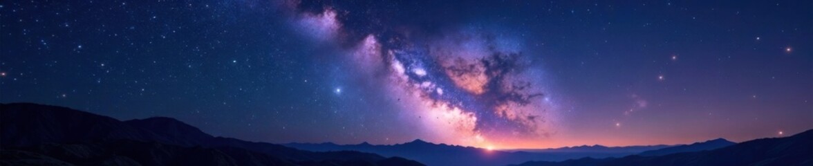 Fototapeta premium Milky Way galaxy with stars and planets in the night sky , space, stars