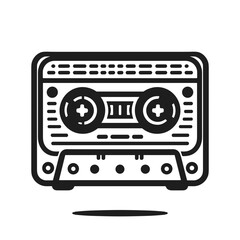 Fototapeta premium Retro cassette tape representing music and nostalgia in a black and white design 