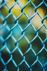 Naklejka premium Close-up chain link fence