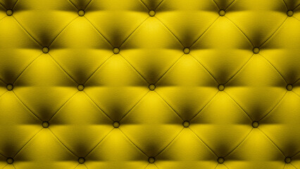 Fototapeta premium Yellow Tufted Upholstery Texture with Diamond Pattern Design Background