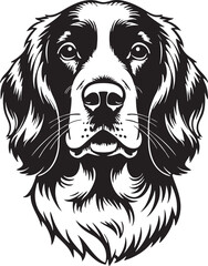 Black and White Springer Spaniel Vector Illustration
