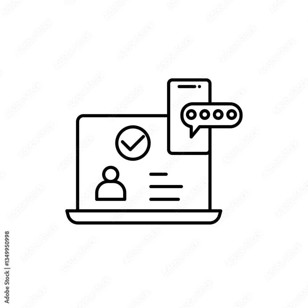 Fototapete 2FA Multifactor verification icon vector graphics