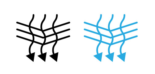 3 Breathable layers icon vector graphics