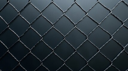 Fototapeta premium Dark Gray Wire Mesh Grid Pattern - Abstract of a dark gray wire mesh grid, symbolizing security, confinement, structure, boundaries, and pattern