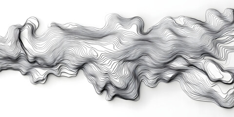 Abstract Topographic Lines: A Monochrome Landscape