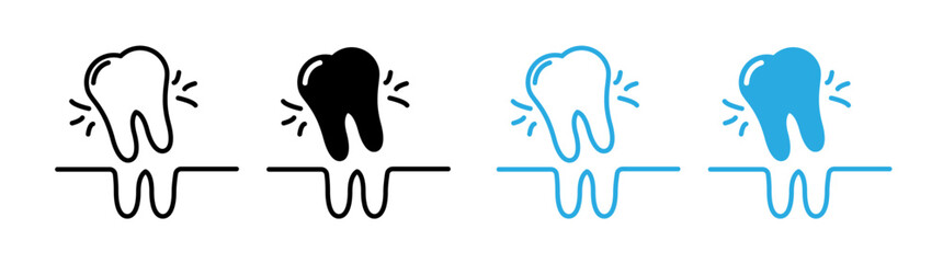 Extraction tooth icon vector graphics