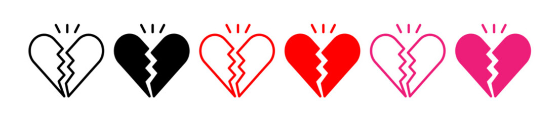 Heartbreak icon vector graphics