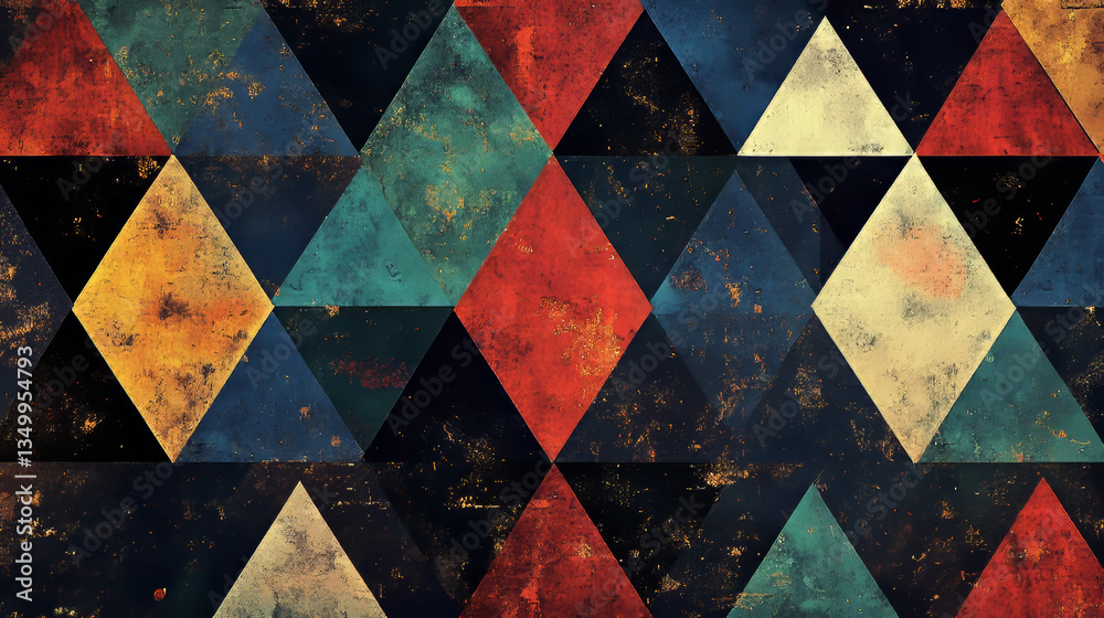 Poster abstract vector pattern, repeat geometric triangle mosaic background