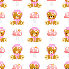 Fototapeta premium Cute Teddy Bear Seamless 