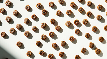 Obraz premium A table generously adorned with delicious cookies perfectly arranged and ready for enjoyment against a bright white background for photography.