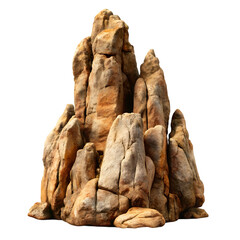 Odd rock formation isolated on transparent background  
