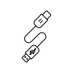 Plug USB cable icon vector graphics