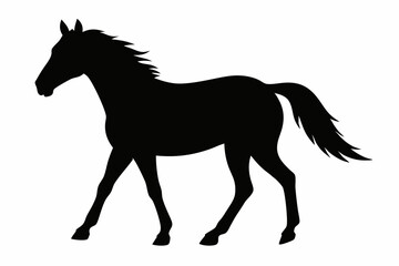 horse black silhouette vector