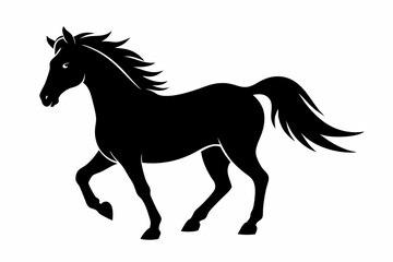 horse black silhouette vector