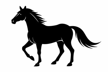 horse black silhouette vector