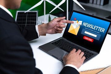 newsletter signup page on computer for customer to subscribe brisk newsletter update information to...