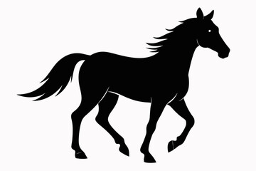 horse black silhouette vector