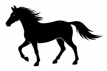 horse black silhouette vector