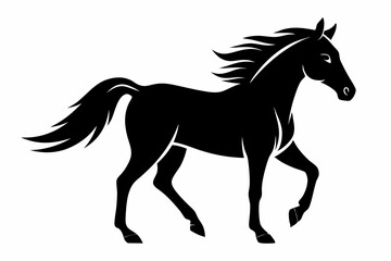 horse black silhouette vector