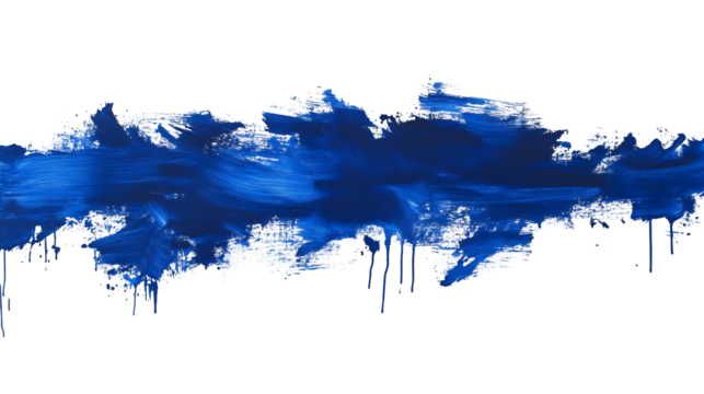 Brush Stroke PNG file transparent background – Abstract cobalt blue paint brushstroke on a white backdrop
