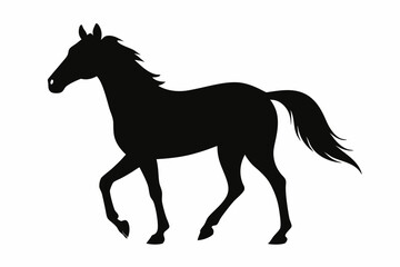 horse black silhouette vector