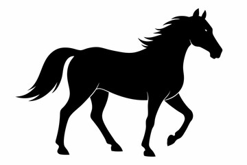 horse black silhouette vector