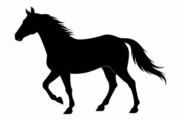 horse black silhouette vector