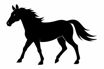 horse black silhouette vector