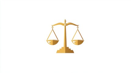 Golden Scales of Justice, Legal Concept, Abstract Symbol, Stock Image