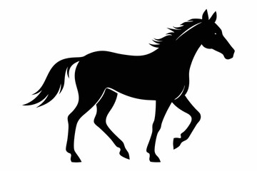horse black silhouette vector