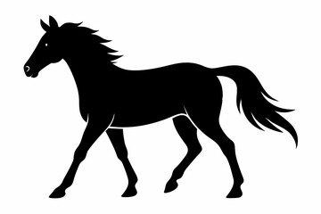 horse black silhouette vector