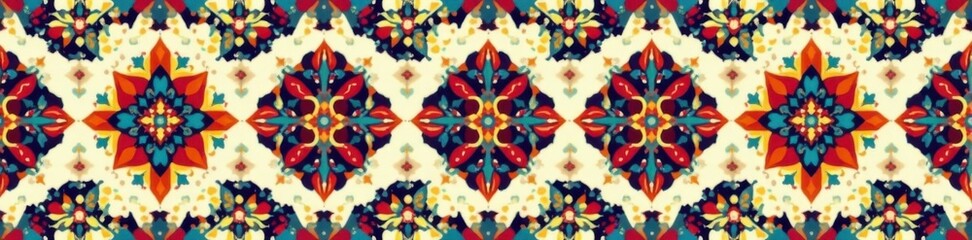 Seamless Flat Pattern of Moroccan Motifs and Shapes , intricate borders, flat pattern