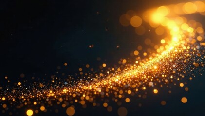 Shiny gold glitter swirl surrounded by dark background, treasure, sparkle