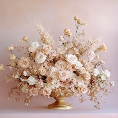 White floral bouquet blossoms with spring beauty
