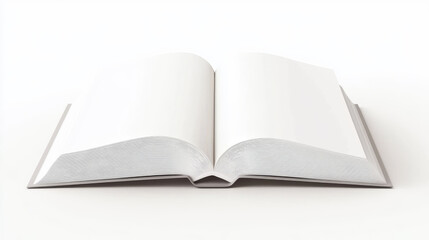 Fototapeta premium Template of blank paper book with white cover. Vector realistic mock up of 3d standing and lying closed catalog, big textbook, diary or dictionary with empty hardcover