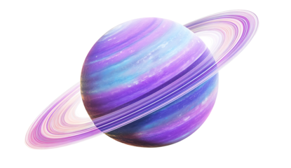 3D Illustration of the Planet Saturn with Its Rings and Natural Colors in Space