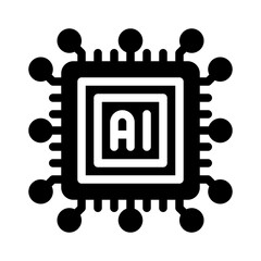 AI chip glyph icon
