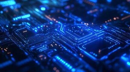  Abstract Blue Connected Network: Futuristic Technology & Digital Connectivity